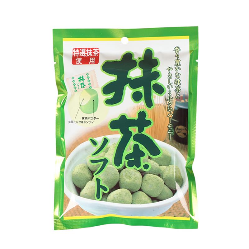日本进口零食 丸川特浓抹茶味糖软糖果袋装90g