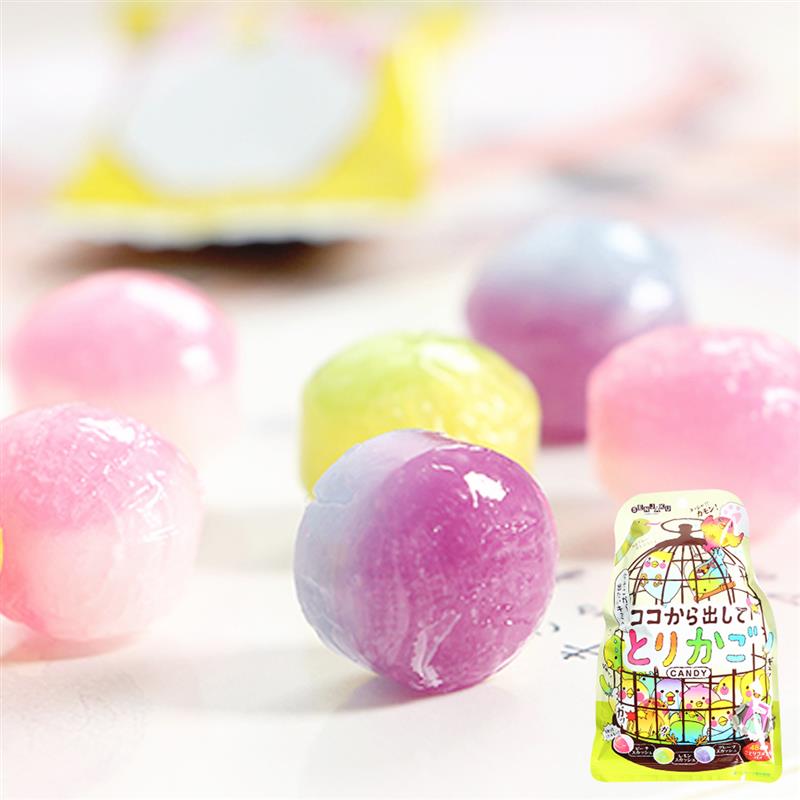 日本进口零食扇雀饴水果汽水什锦糖果65g