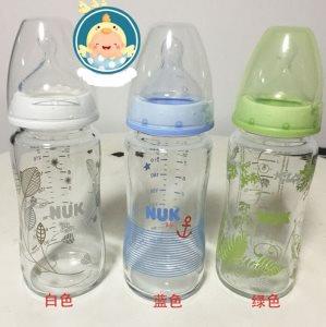 NUK 宽口径玻璃奶瓶+M硅胶奶嘴