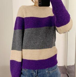 COS 女士棕橘条纹毛衣