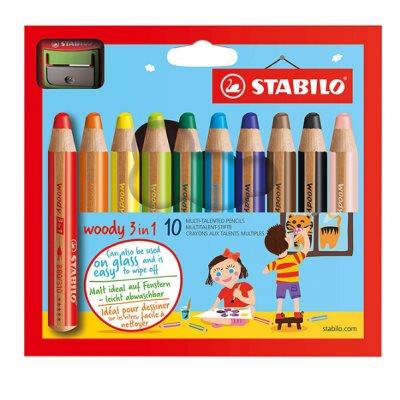 STABILO?WOODY 3 IN 1系列 天鹅牌 粉蜡笔? 10色